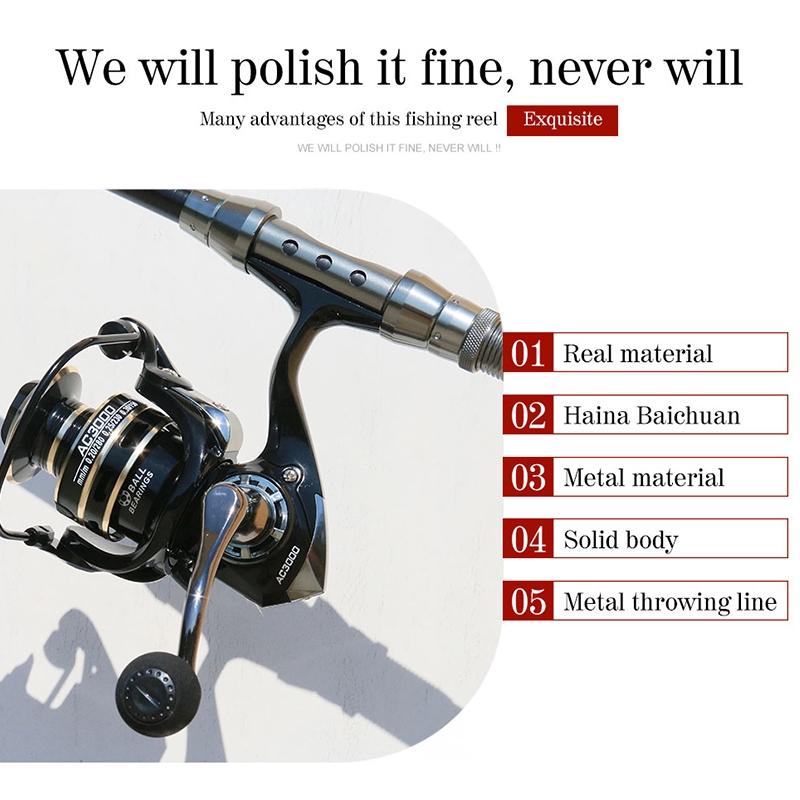 New Fishing Reel 5.2:1 Gear Ratio, 22LB Max Drag, Metal Rocker, Smooth Casting, High Speed Spool Spinning Fishing Reels Carp Fishing Wheel