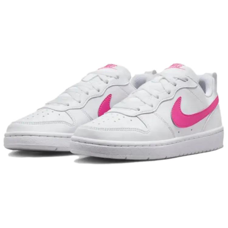 Nike Court Borough Slip Resistant Abrasion Resistant Low Top Kids Lifestyle Shoes White Pink Sneakers DV5456-113