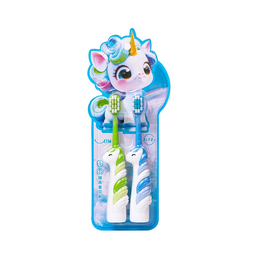 

2/4 шт. Детская мягкая зубная щетка с мультяшным единорогом, зубная щетка для детей 3-12 лет