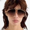 Non-polarized Oversized Pilot Punk Mask Sunglasses Women BigLuxury Brand Oval Metal Frame Steampunk Sun Glasses for Ladies Shades