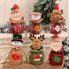 Christmas Knit Apple Bag With Snowman Decor For Holiday Gift Packaging