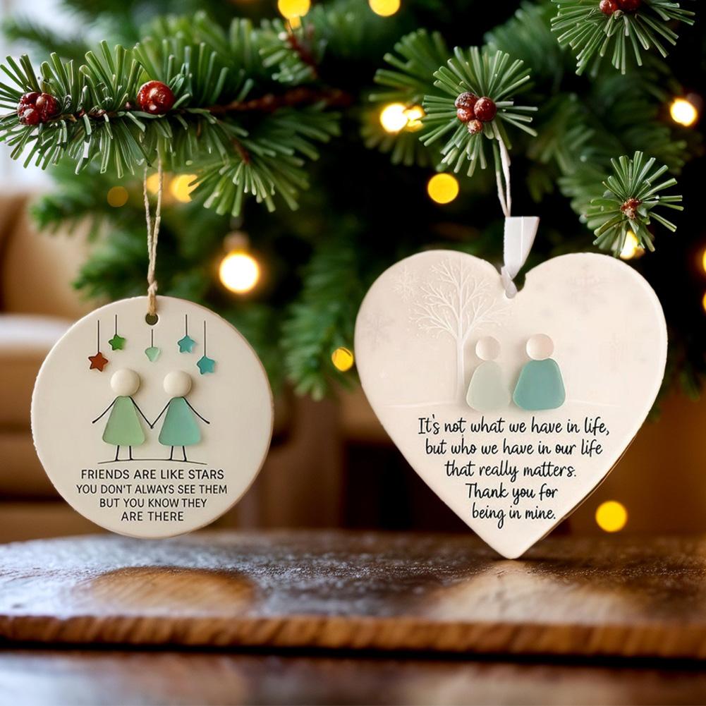 Christmas Heart-Shaped Friendship Ornament 3D Acrylic Handmade Craft Xmas Tree Hanging Ornaments Timeless Keepsake Gift 2026