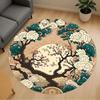 1pc Cherry Blossoms Circle Round Chair Mat Area Rug - Non-Slip, Floor Mat for Office, Bedroom, and Indoor Decor  -100913
