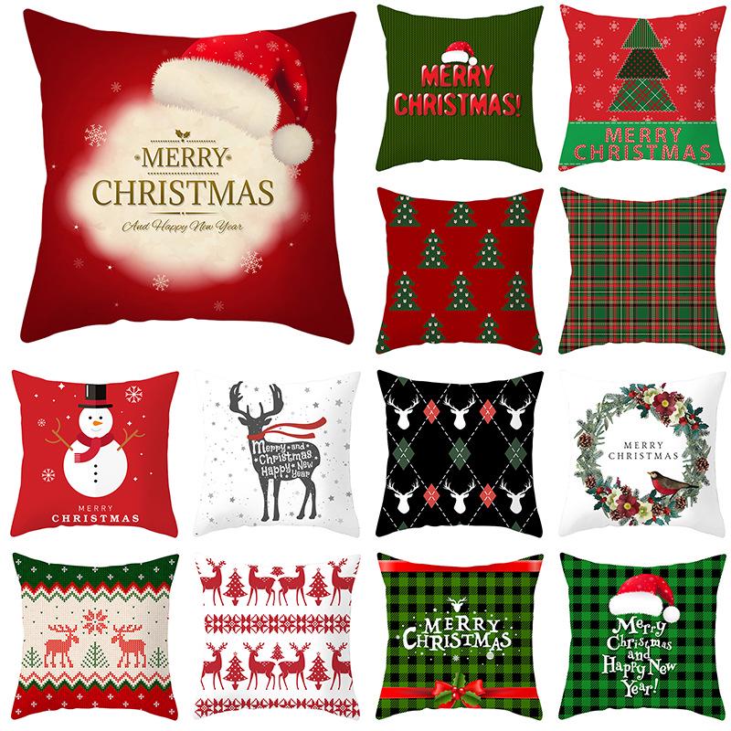New Christmas Pillowcase Home Sofa Holiday Gift Decoration Pillow Cushion Cover