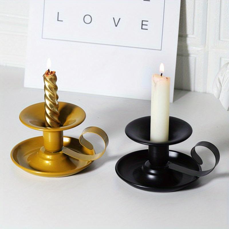 Taper Candle Stick Holder, Retro Iron Simple Black Candlestick Holders Candlelight Stand for Party Wedding Christmas Table Home Decoration