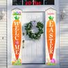 2D Flat, 2D Flat - 2D Flat, 2D Flat - 2D Flat Party Banner, a Pair of Fun Happy Easter Banners with Carrot Patterns for Porch Hanging Decorations, Per