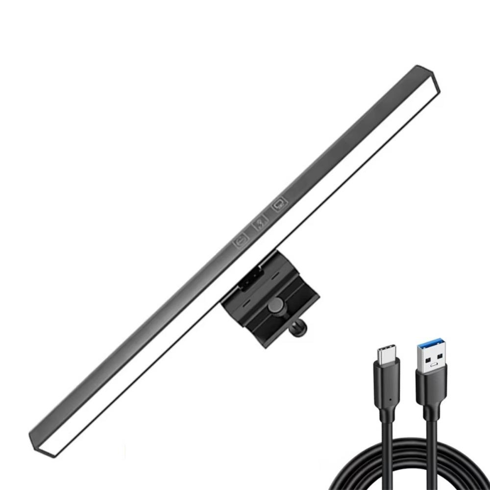 

Бесступенчатая регулировка яркости Светодиодная лампа для экрана компьютера Защита глаз Светодиодная лампа для экрана ПК Офис Black 33cm