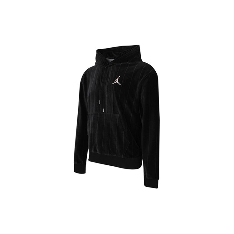 Jordan Air Fleece Hoodie With Vertical Stripes Men Hoodie Black CD5740-010