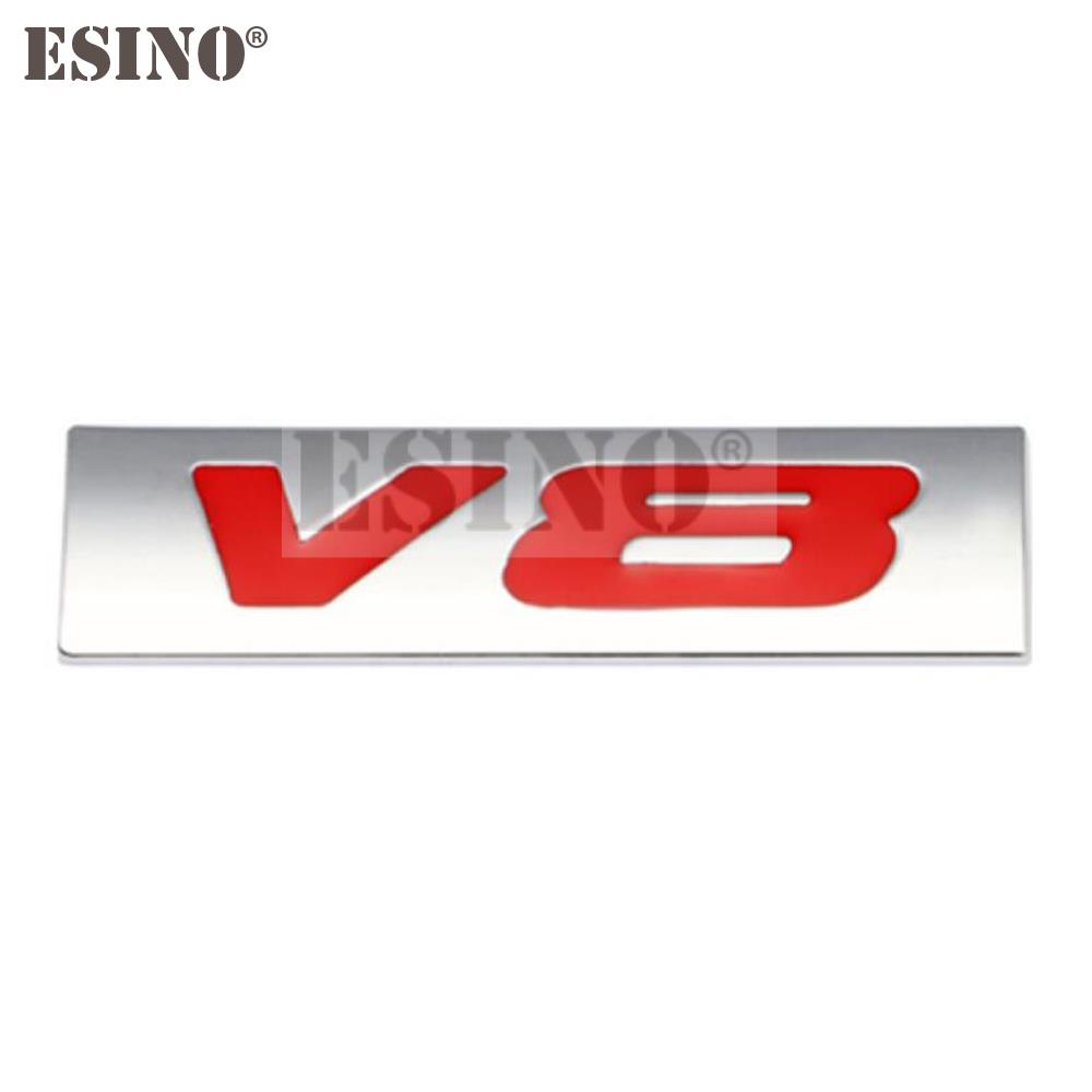 Car Styling 3D V6 V8 4 x 4 Logo Metal Zinc Alloy Car Sticker Badge Body Rear Trunk Adhesive Decal Emblem