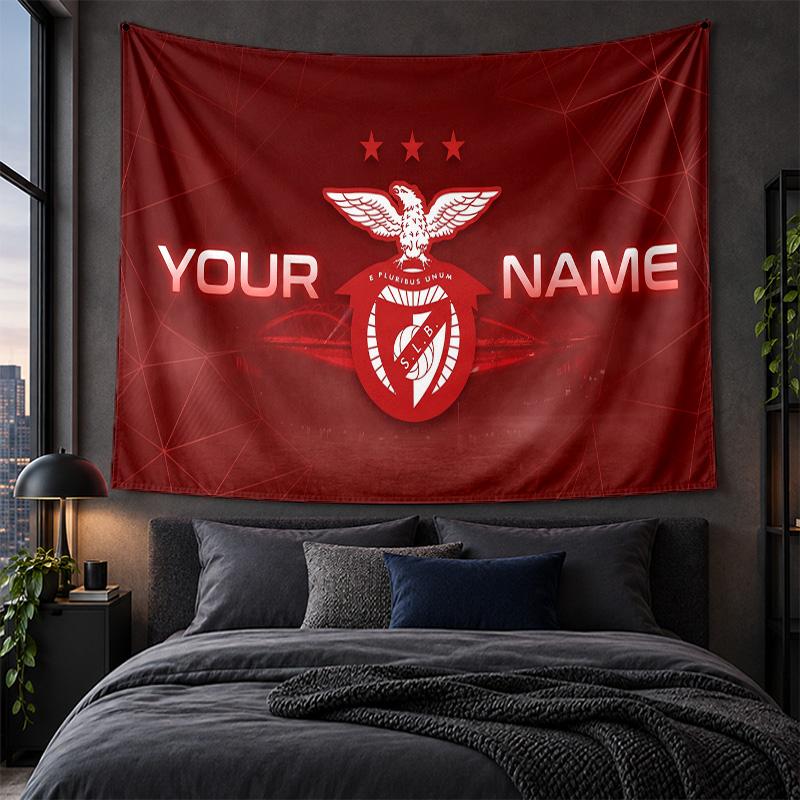 Personalisierte Wandbehang-Tapisserie Benfica FC Muster Kunst-Hintergrundtuch