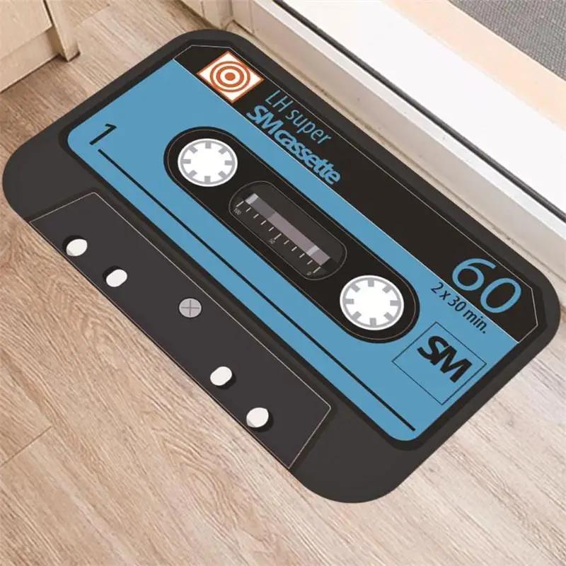 3D Cassette Music Tape Door Mat Home Carpet Non-slip Retro Bathroom Toilet Kitchen Floor Mats Living Room Entrance Decor Rugs