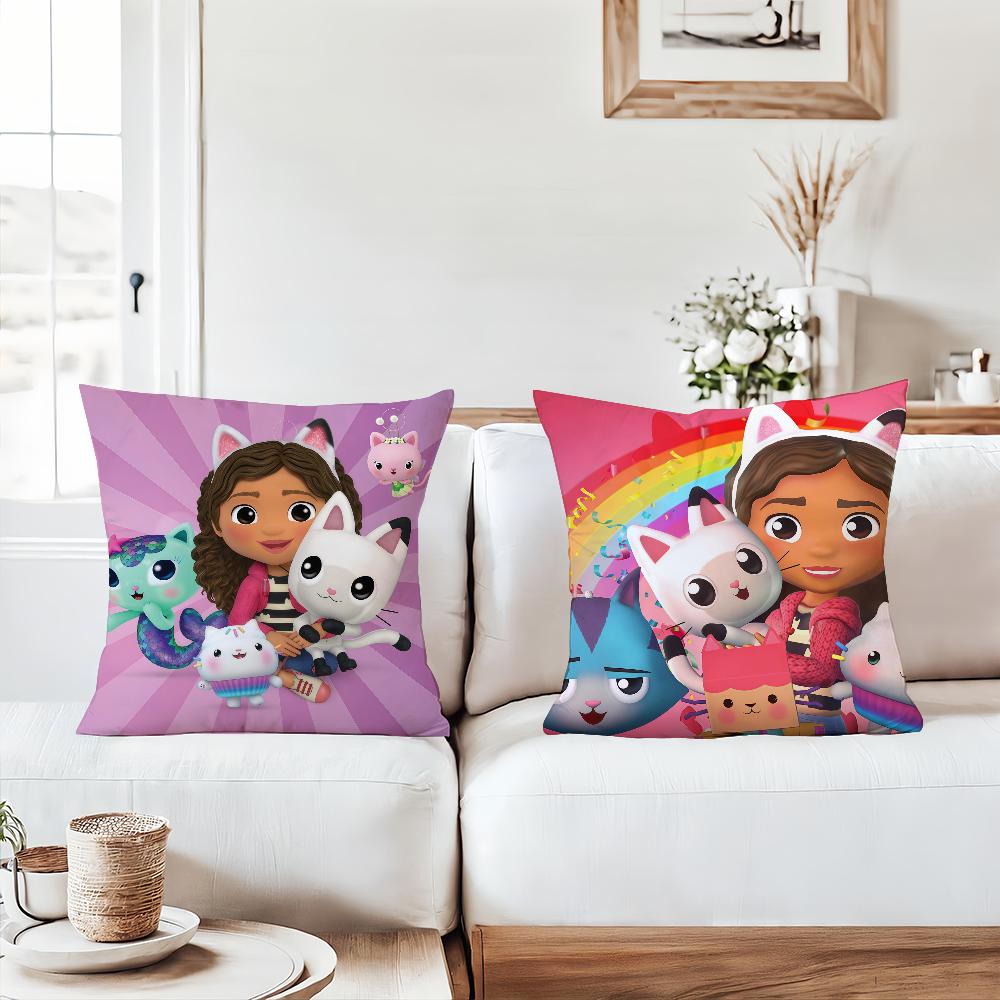 Cartoon cute G-Gabbys D-Dollhouse  Pillow Case Office Cushions Suitable For Sofa Car Bedroom Decorative Cushion Cover