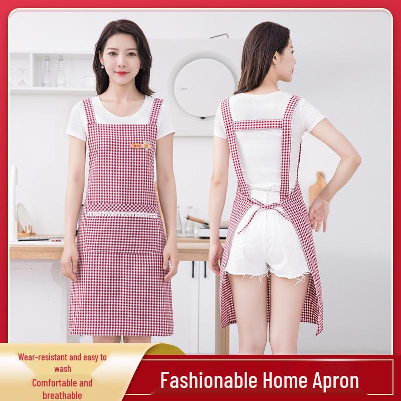 Breathable Korean Style Oil & Stain-Proof Apron with Fashion Straps