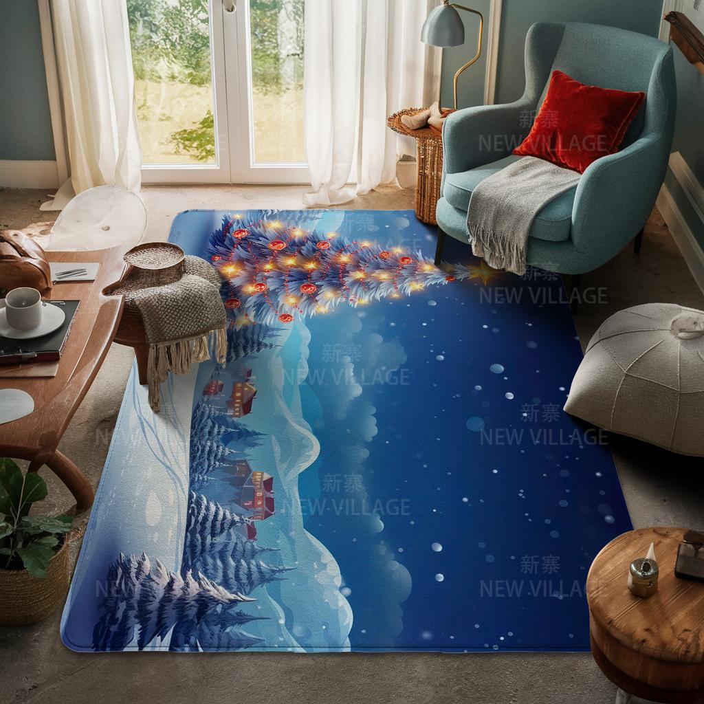 Hauseingangsteppich Fußmatte Haustür Wohnzimmer Bad Fuß Badezimmer rutschfest wasserabsorbierend Teppiche Bad Frohe Weihnachten Winter