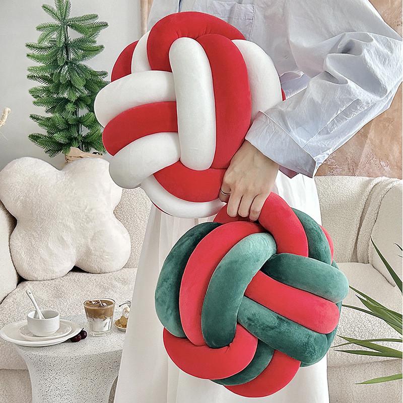 Modern Minimalist Stripe Knotted Bolster Pillow For Home Decor And Lounge