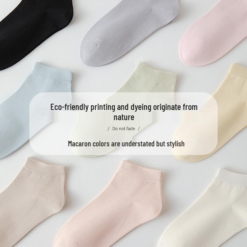 Women's Low-Cut Pure Cotton Breathable Socks - Spring/Autumn, Sweat-Absorbent, Odor-Resistant, Thin Summer Style, White
