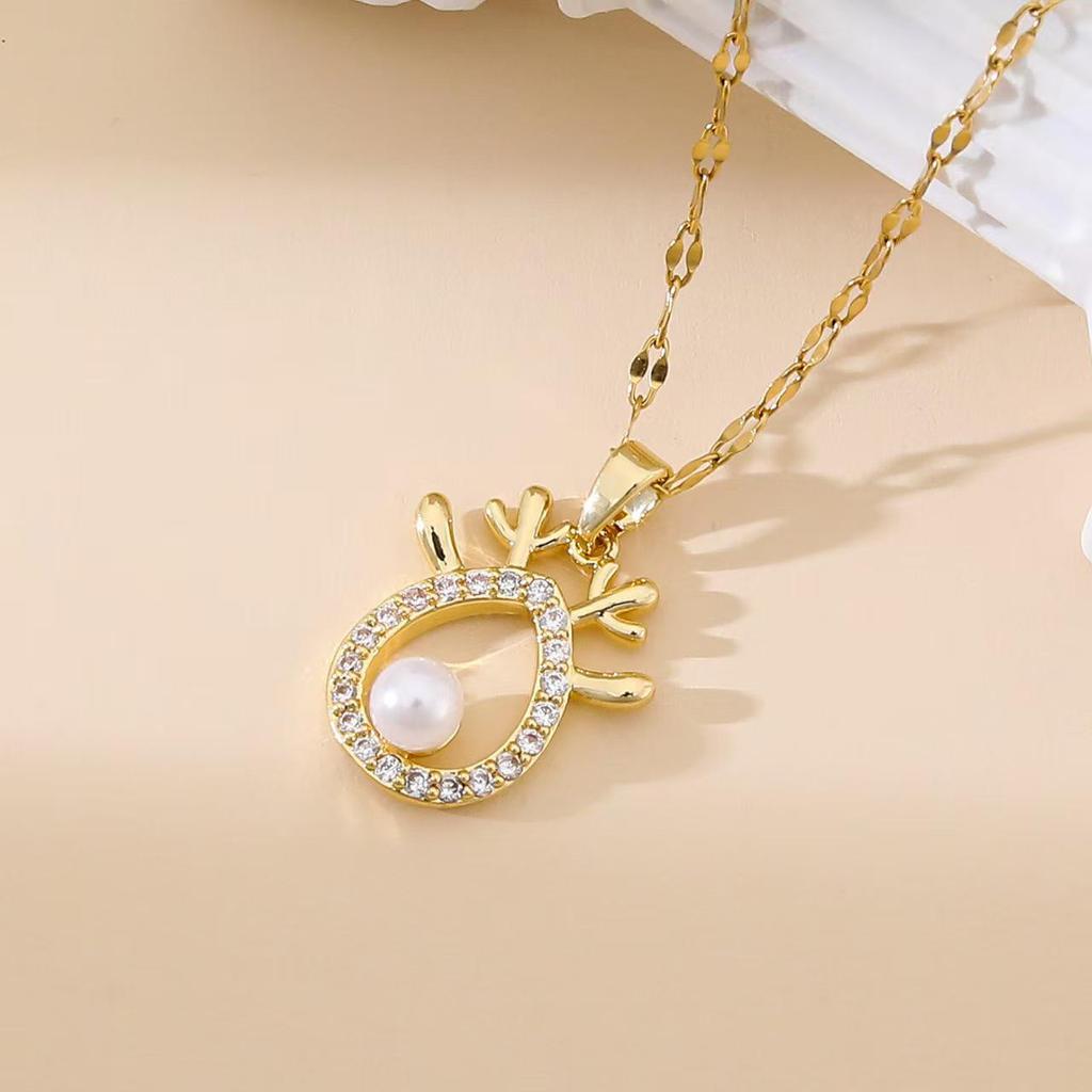 Popular Christmas Series Necklaces: Santa Claus, Peace Tree, Holiday Element Micro-Paved Drip Oil Pendant