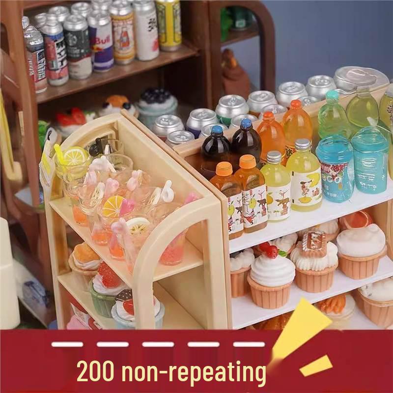 Miniature Food & Drink Set: Small Supermarket Model Toys for Pretend Play