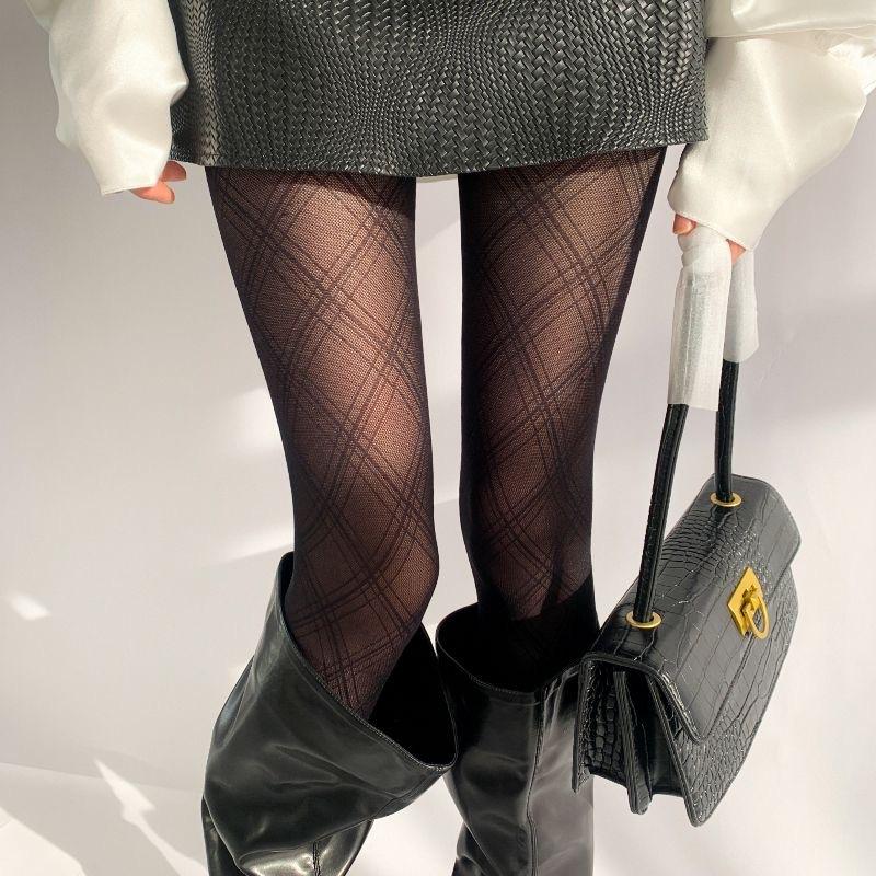 New spring and summer ultra-thin white stockings jk jacquard love stockings meat-through lace sexy pantyhose black silk