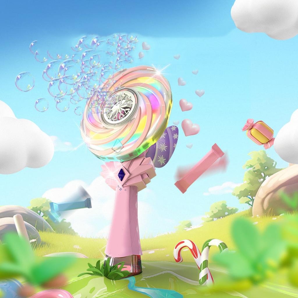 Children's Toy Bubble Machine Lollipop Windmill Handheld Electric Bubble Stick Automatic Bubble Blowing