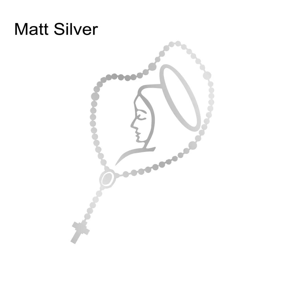 Car Sticker Creative Rosary Virgin Mary Fatima Vinyl Decal Waterproof DIY Body Window Door Car Exterior Decoration Accessories