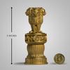 Ashoka Pillar Sculpture - 5 Inch, Gold Finish - Handmade Indian Heritage Art
