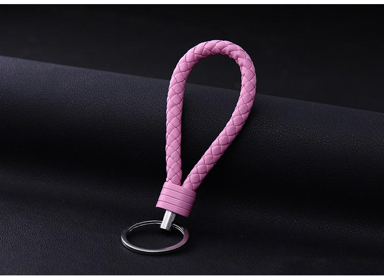 Handmade Braided Leather Car Keychain: PU Leather Pendant for Men & Women