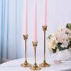 Vintage Gold Metal Tapered Candle Holders, Modern High Pedestal Candle Stand Decor, Tabletop Centerpiece For Wedding Party Dining