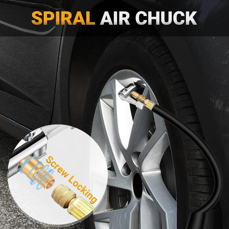 Universal Tire Inflator Air Chuck Quick Connect Valve Nozzle Lightweight Design for Travel Car Bike Tire Inflation