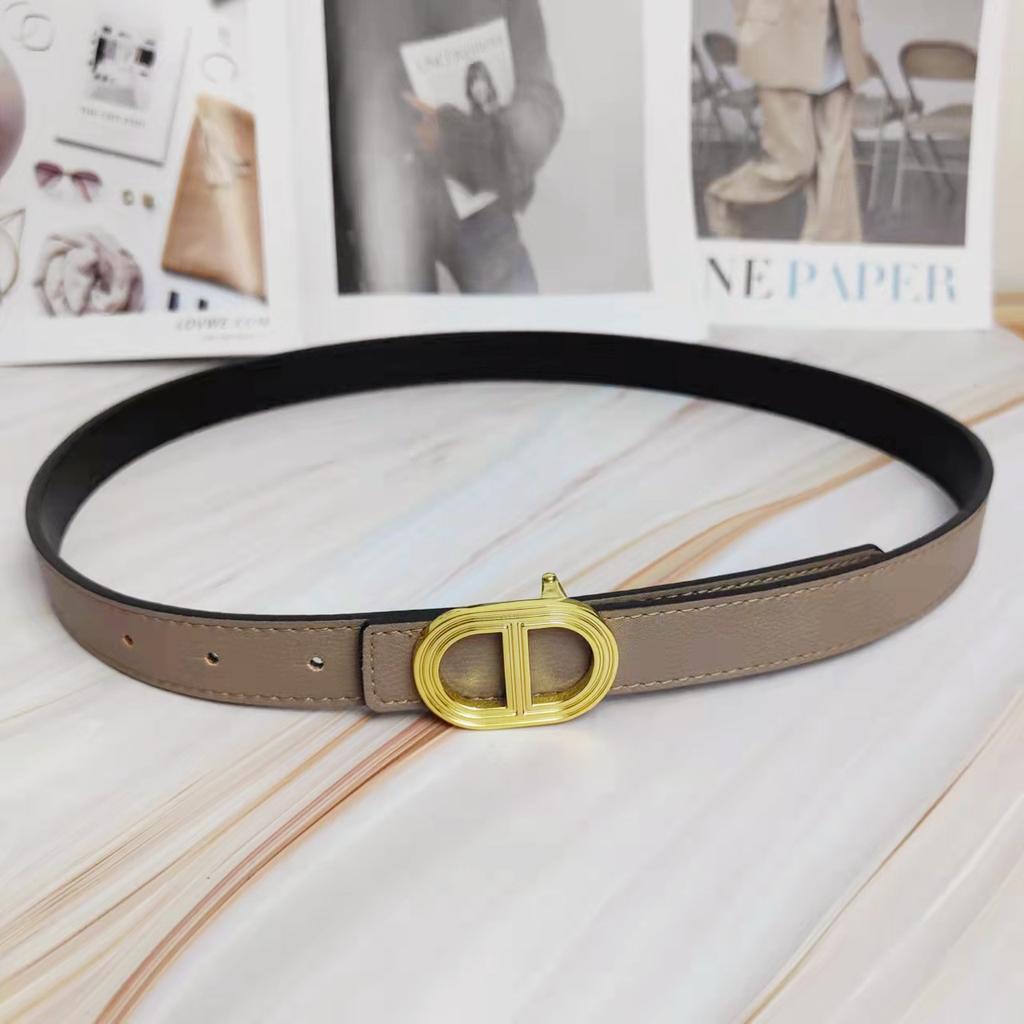 H Home Belt Women'S Decorative Belt Women'S Cowhide Simple Oval Casual Business Suit Jeans With Women