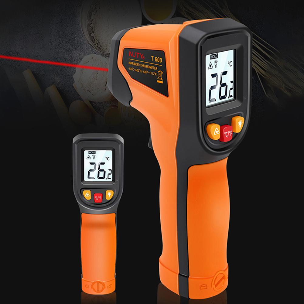 Infraröd termometer med bakgrundsbelysning Digital termometer upp till 600 grader Celsius Beröringsfri termometer för matlagning i köket