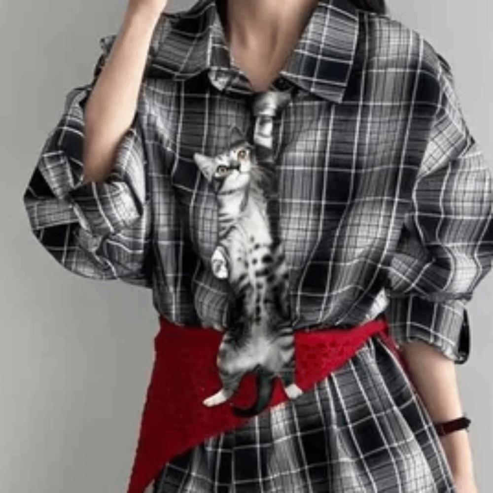 Unique Animal Pattern Tie Lifelike Novelty Necktie Gift Cat-shaped Tie  Special Events