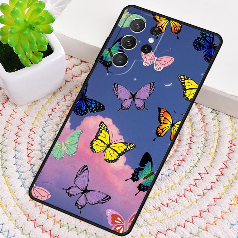 Cute Aesthetic Butterfly Phone Case for Samsung Galaxy note 10 pro S26 Ultra S23 S24 FE S25 S21 S22 PLUS shockproof Cove