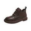 Martin Boots Women's Lace-up Small Leather Shoes New Flat-soled Non-slip Single Shoes Soft-soled Spring and Autumn Low-top Boots Autumn Women's Shoes