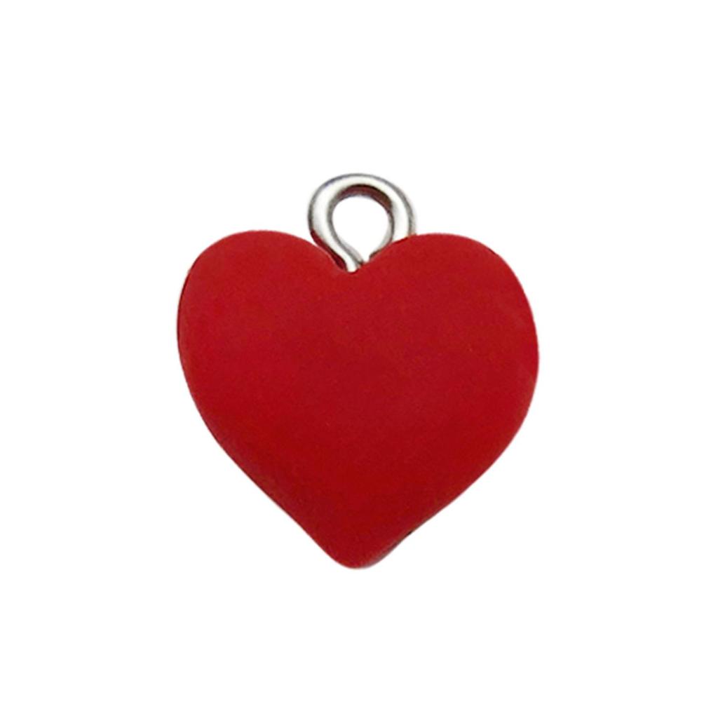 Colorful Resin Heart Earrings & Keychain Necklace Charm Set