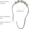 12pcs Durable Stainless Steel Shower Curtain Hooks with Rust Prevention and Five Rolling Beads