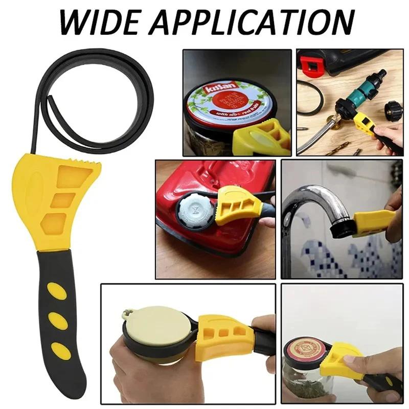 6inch Belt Wrench Oil Filter Puller Strap Spanner Chain Wrench Strap Opener, Adjustable  Disassembly Tool