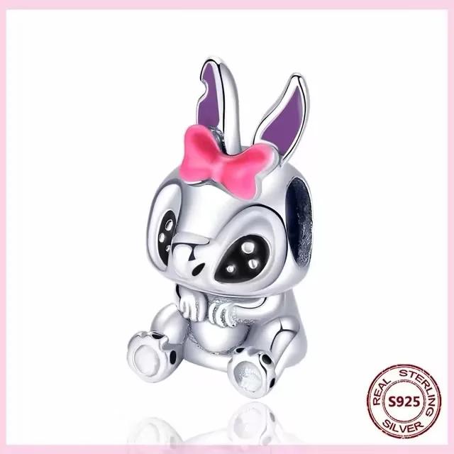 Copper Pink Cat Duck Cute Carton Charms Beads Fit Original Pandora Bracelets Diy Charm Bead For Women Fine Jewelry