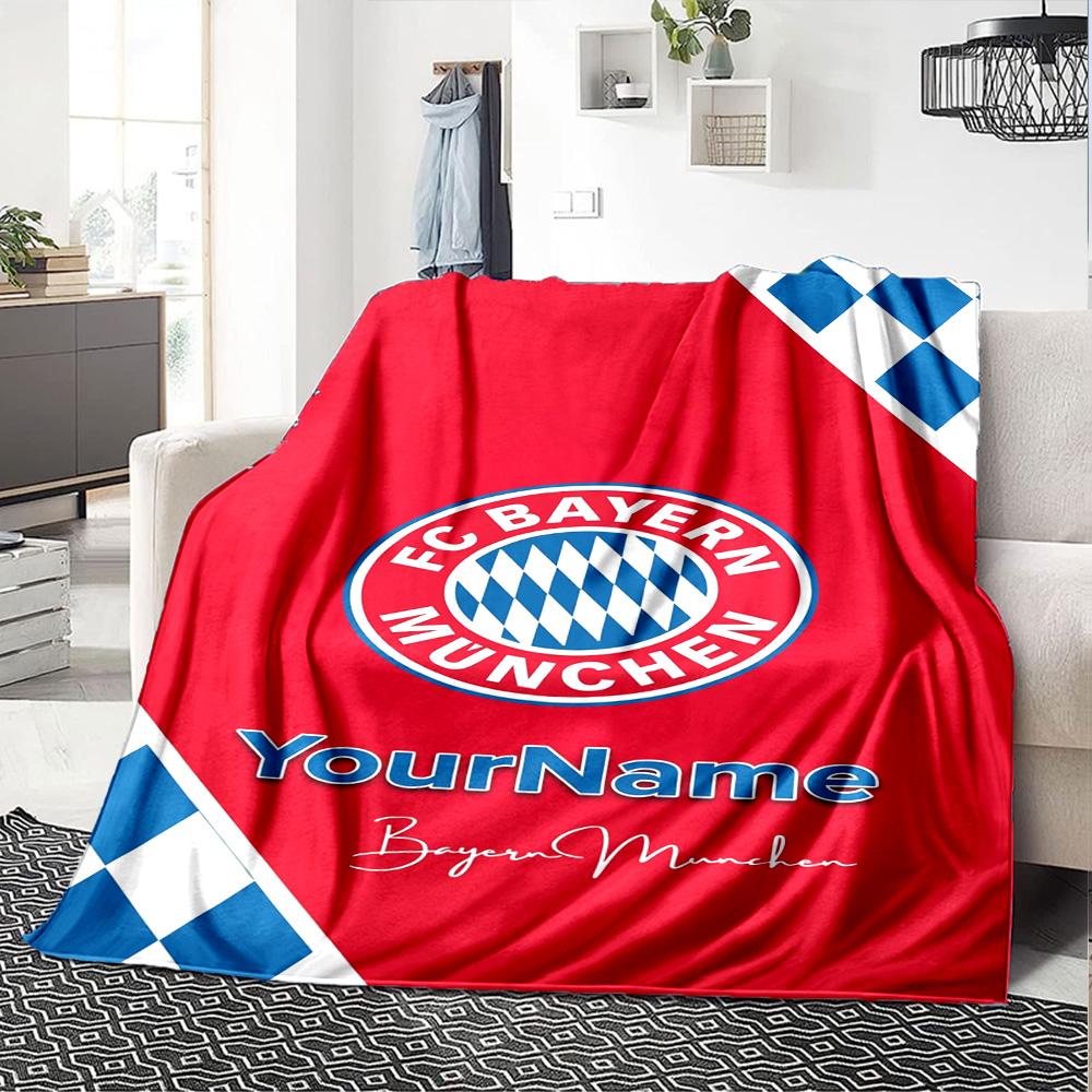 Bayern Munich Customize Your Name Blanket Lightweight Customizable Blanket Comfortable for Seaside Livingroom Bed Living Room Four Seasons Universal