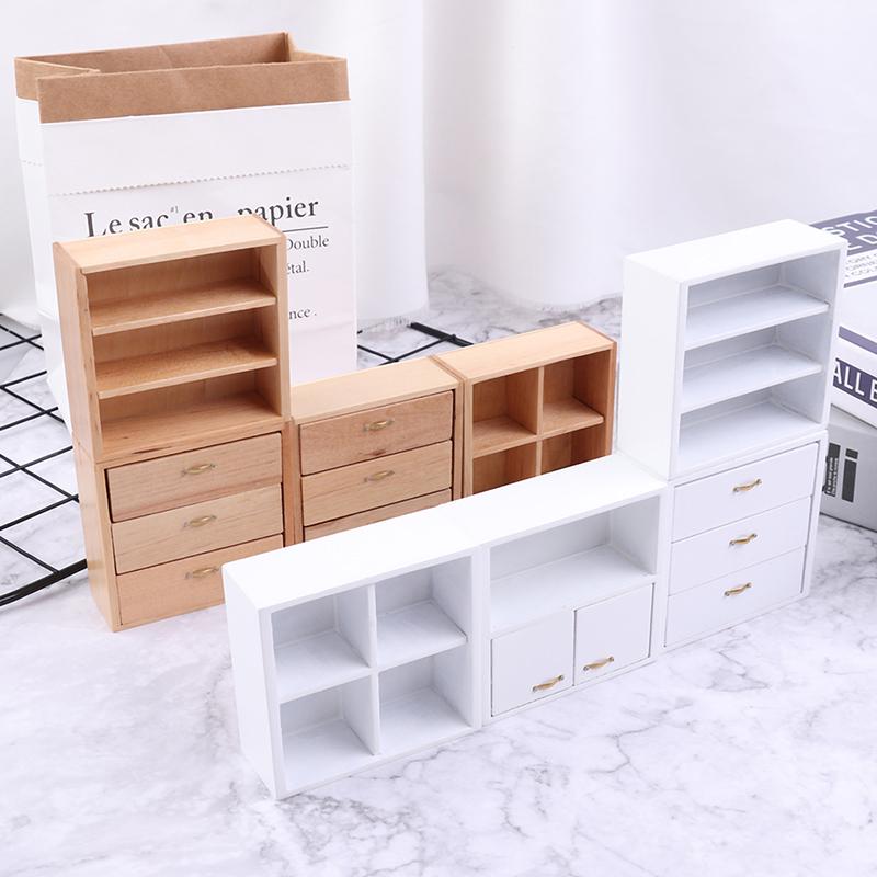 1/12 Dollhouse Miniature Furniture Living Room Cabinet Featuring 4 Section White Plus Wood Colours Available great for daily use