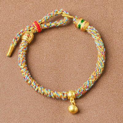 Pulsera Roja Tejida a Mano de Seis Sílabas Tibetanas de Cinco Colores para Mujeres y Hombres