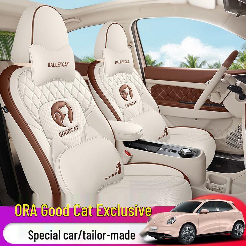 Applicable Purple ORA Good Cat Leather Seat Cover - All-Season, Breathable, Wear-Resistant, Full Wrap Design