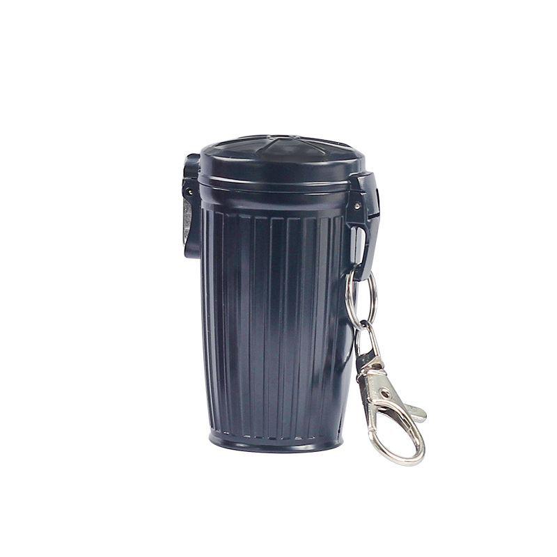 Stylish Metal Portable Ashtray & Cigarette Case with Pop-Top and Carabiner