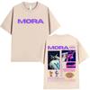 Singer Mora 2025 Tour Cover Double Sided Print Men's Cotton Harajuku Tee Shirt Hip Hop Crewneck T-shirt Oversized Summer Tshirts
