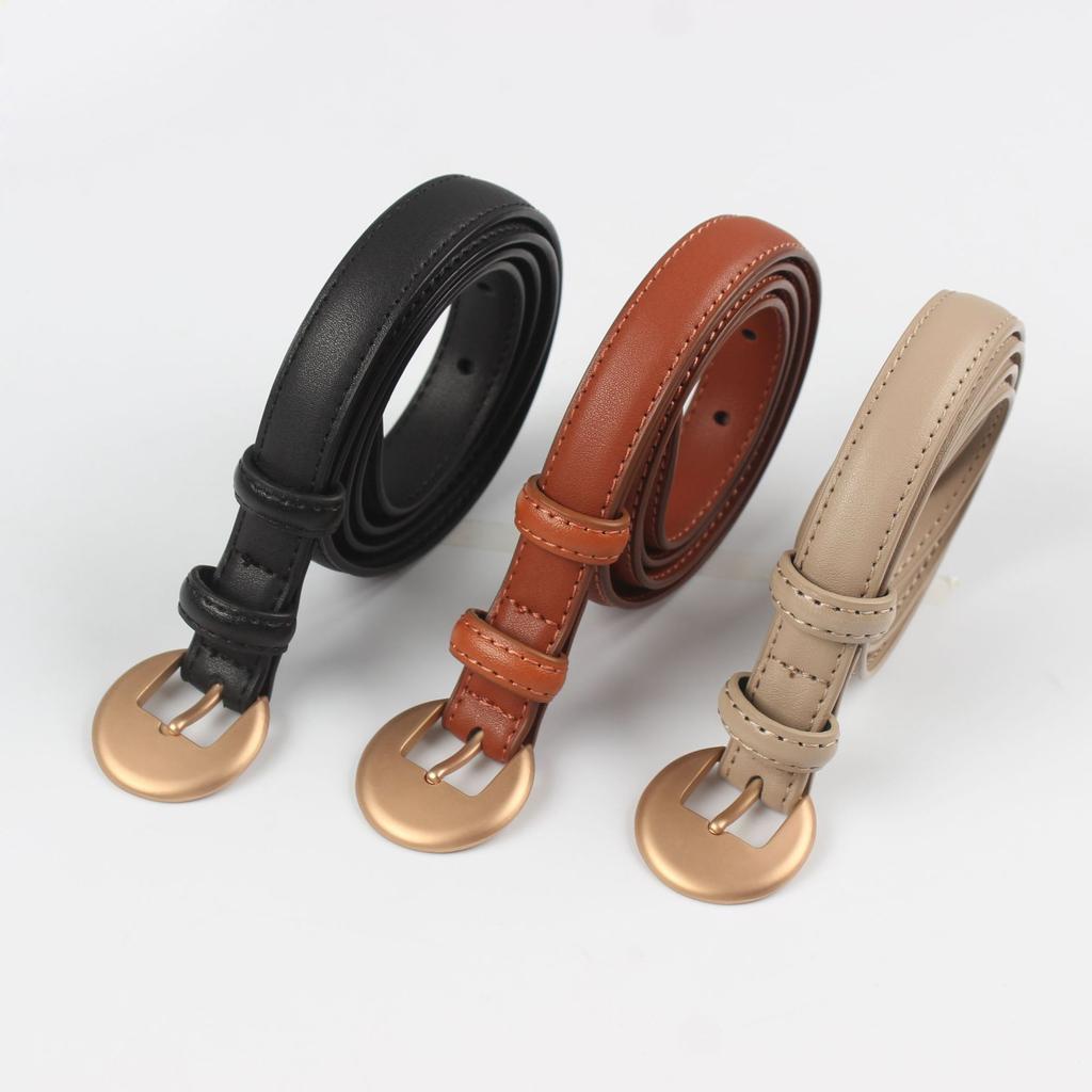 Women'S Leather Thin Belt Decorative Shirt Waist Seal With Dress Suit Waist (2Cm 8 Colors Optional)