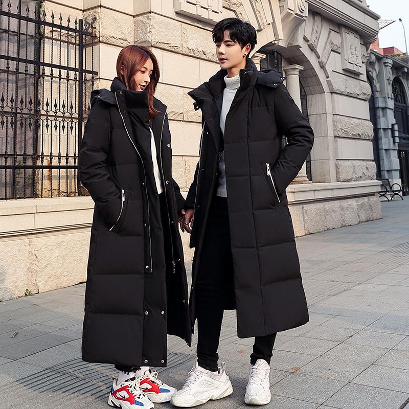 New  Winter Cold Resistant Down Jacket -30 High Quality Men's Women X-Long Winter Warm Fashion Overcoat S-5XL