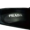 Prada Loafersy na wysokim obcasie Trójkątne Z logo skórzane loafersy czarna skóra Używane