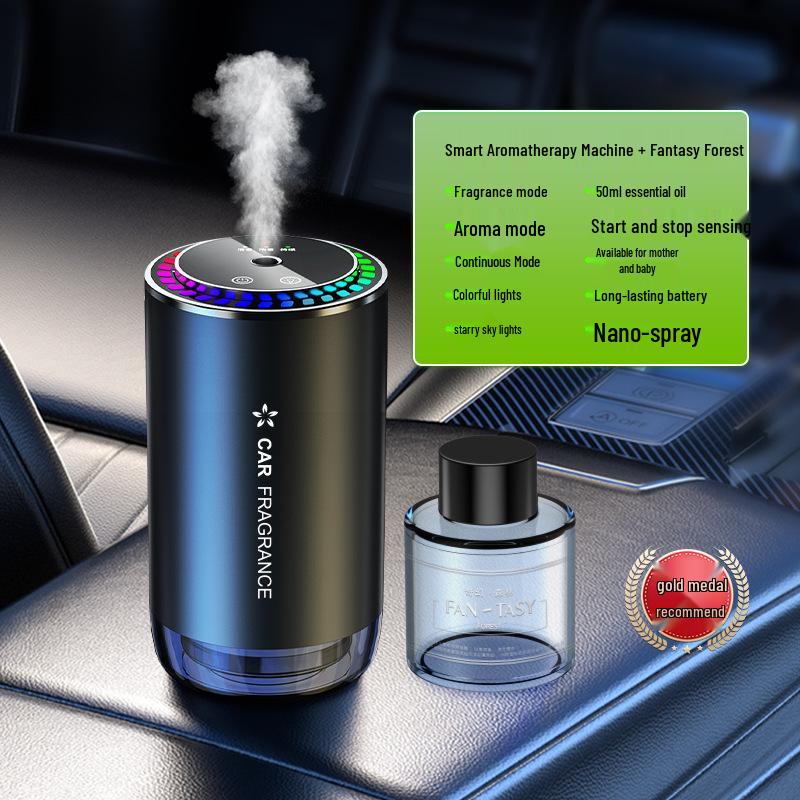 Starry Sky Smart Aroma Diffuser: Dual-Use Misting Perfume with Floral Scent & Atmosphere Light for Car and Home