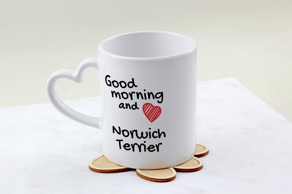 Norwich Terrier - Cup with a Dog, Adorable Cup with a Heart-shaped Handle, Universal Gift from the Art-Dog Brand