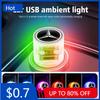 Car Sticker For Mercedes Benz Car USB Ambient Light Mini Atmosphere Light Portable Light C180 C300 W124 W176 W177 C200 C260 GLC 
